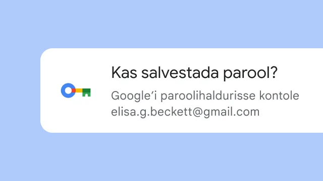 Viip küsib kasutajalt, kas ta soovib salvestada oma parooli Google’i paroolihaldurisse.
