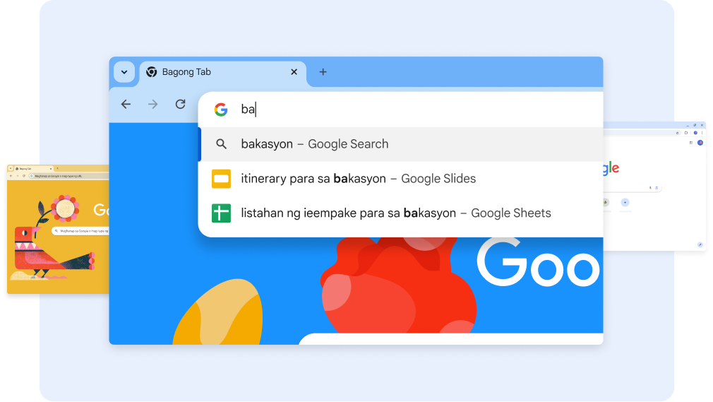 Paghahanap para sa “ba” na nagpapakita ng mga dokumento sa Bakasyon, pagkatapos ay pag-tap sa shortcut ng Sheets na nagbibigay ng sheet ng Listahan ng Ieempake para sa Bakasyon.