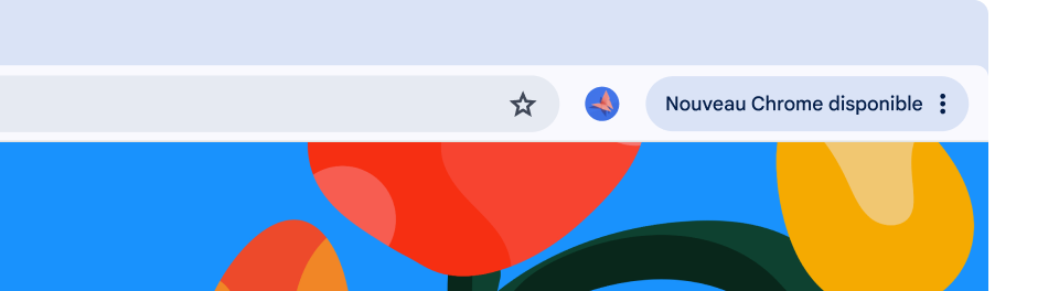 L'interface utilisateur d'un navigateur comporte un bouton Mise à jour vert, indiquant qu'il est prêt à être redémarré pour une mise à jour automatique.