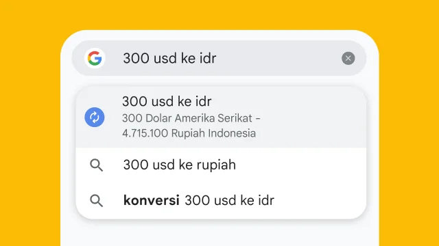 A user typed “300 usd to eur” into Chrome's address bar and it has instantly generated results.