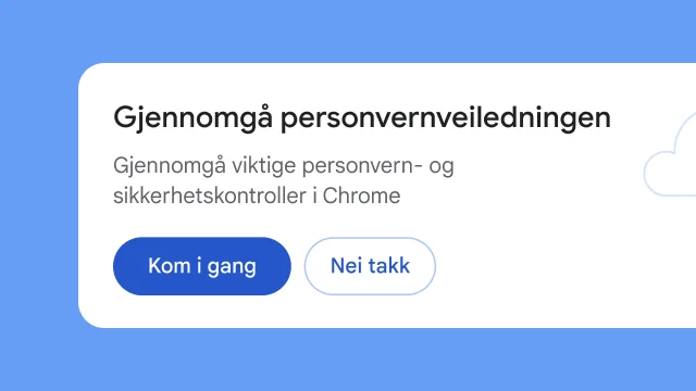 En isolert modul spør brukerne om de vil utforske personvernveiledningen.