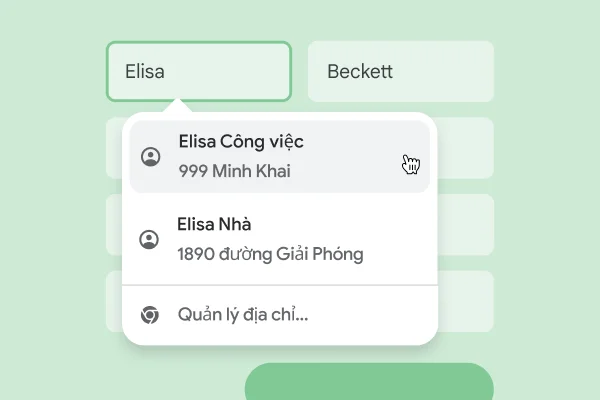 Một người dùng có thể nhập ngay tên và địa chỉ của mình vào biểu mẫu nhờ tính năng tự động điền.