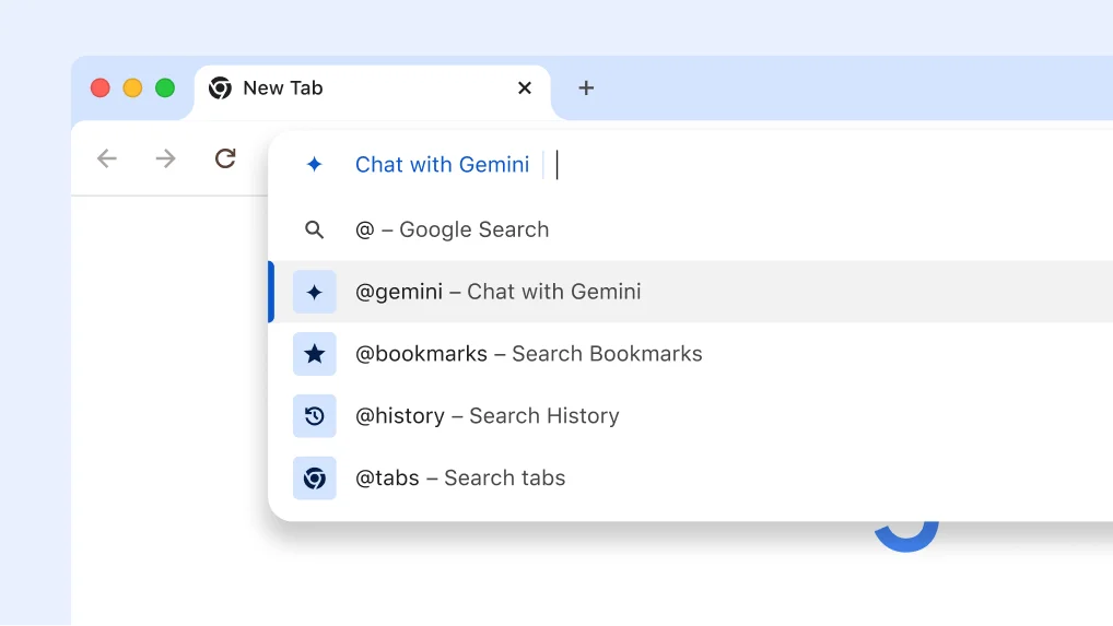 Chat with Gemini from the address bar